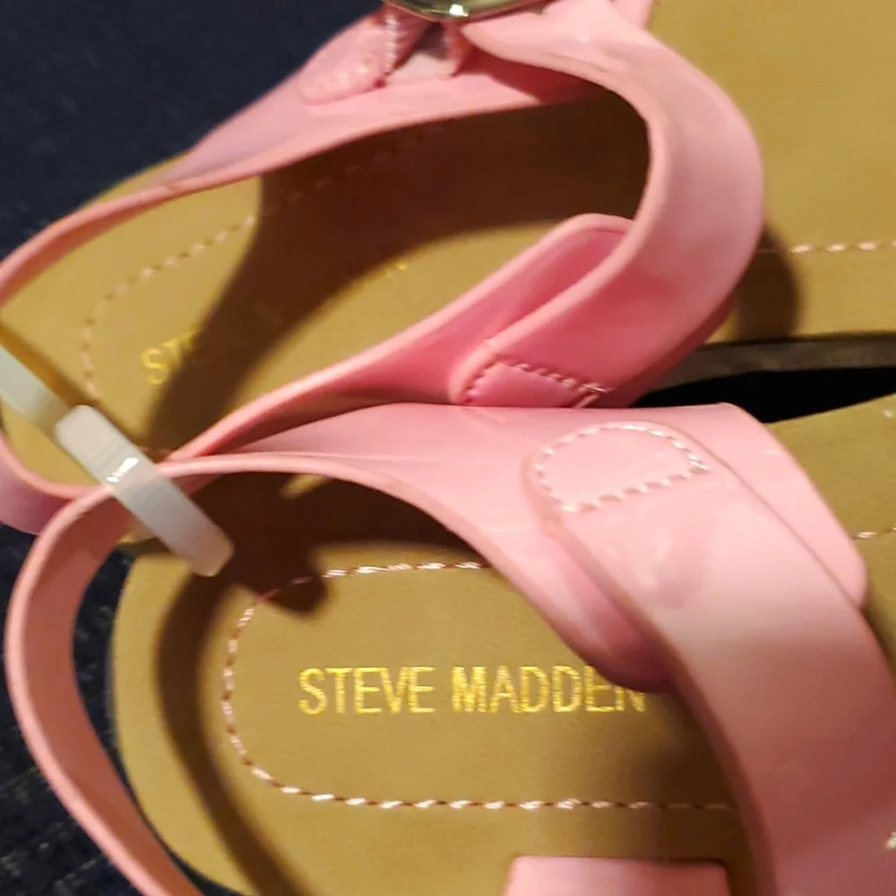 Steve Madden JPluto Girls Pink Strapped Sandals - Size 1